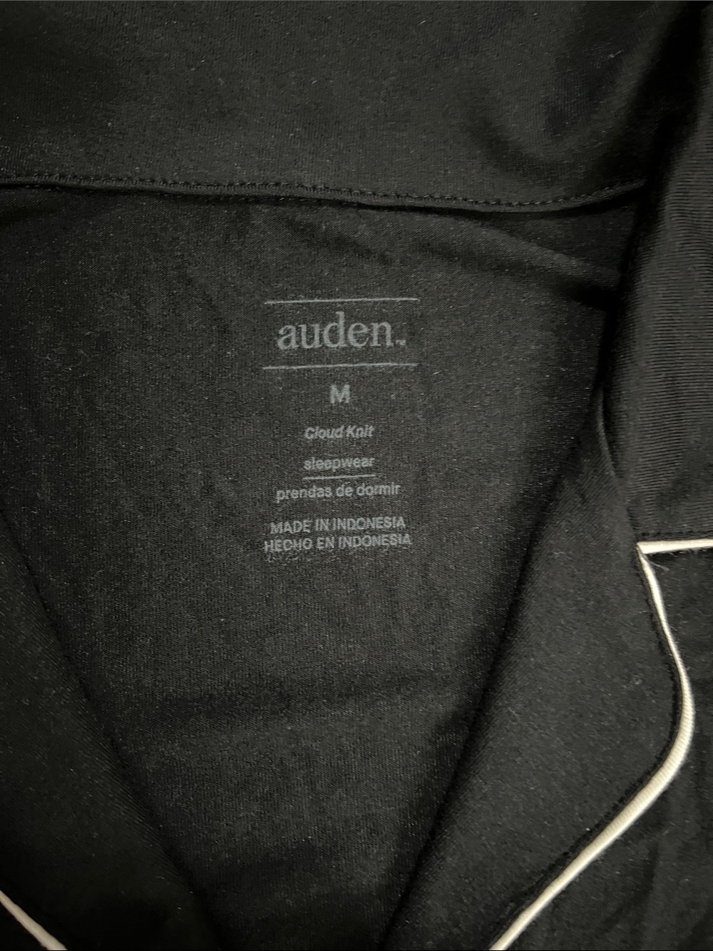 NWT- AUDEN Cloud-Knit Black Short Sleeve Pajama Shirt Sleepwear - Picture 2 of 10